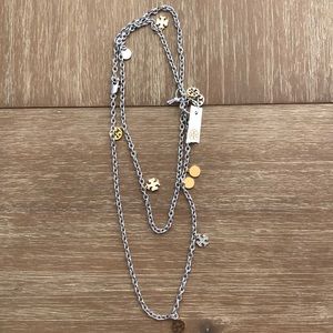 Brand new Tory Burch logo charm rosary necklace